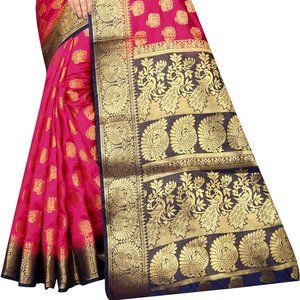 NEW Woven Banarasi Cotton Silk Saree  (Multicolor)